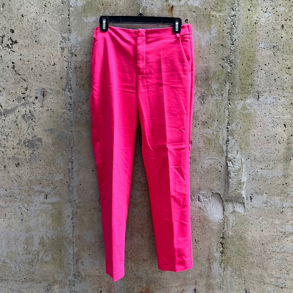 ✨3 for $50✨ Zara Barbie Pink Slim Fit Classic Pleated Trouser Pockets High Rise